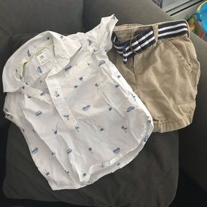 Gymboree shorts and carters top 18months